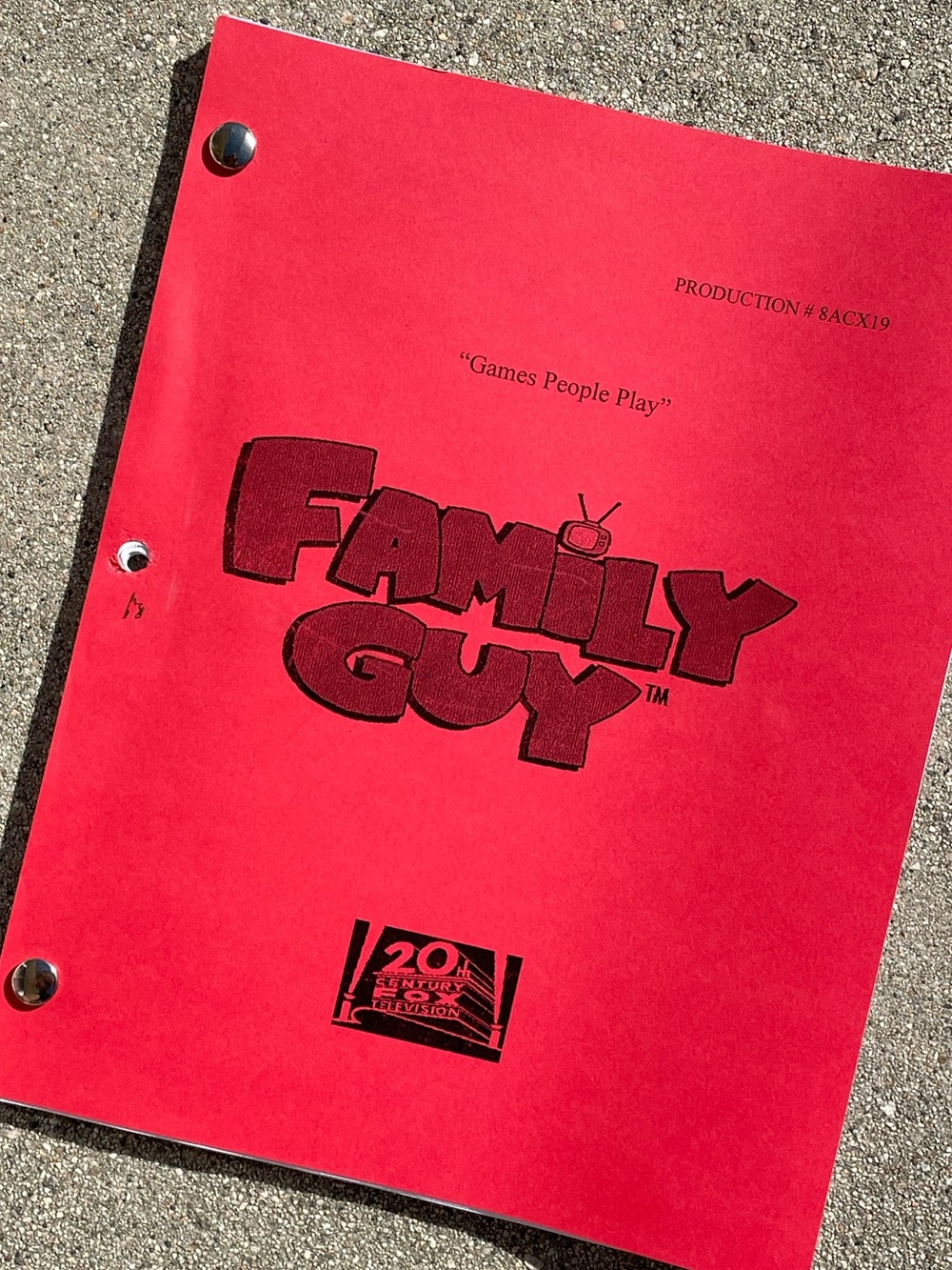 Family Guy 2010 Games People Play Production Used Table Script Foreign Affairs